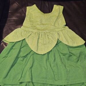 Tinkerbell Green Sleeveless Dress with Petal Skirt